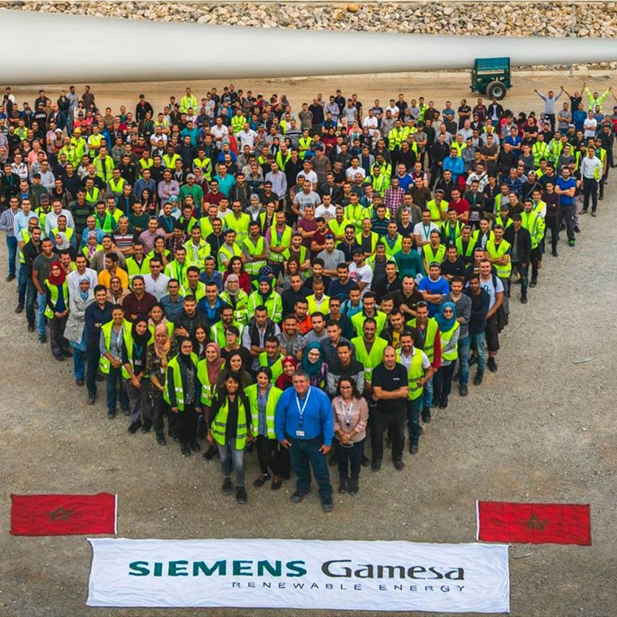 Siemens-Gamesa 1ère Pale d'Aerogénérateur fabriquée en Afrique Tanger, Maroc
